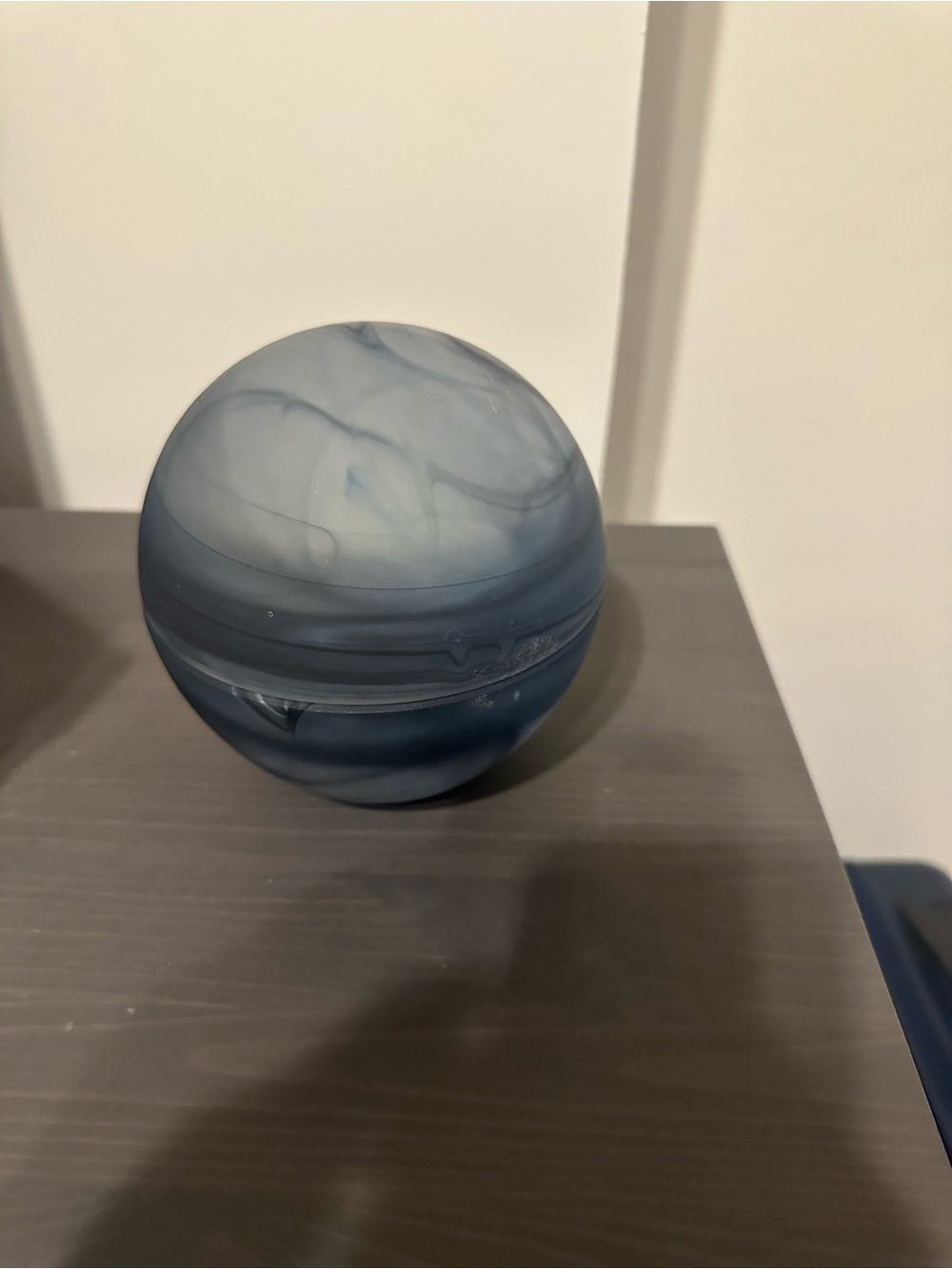 Blue Marbled Decorative Sphere